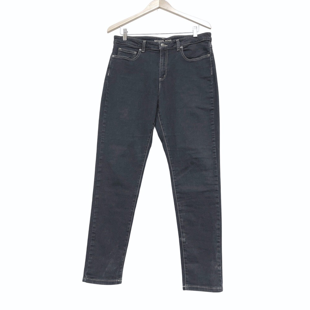 Michael Kors Izzy Skinny Jeans Womens 14 Indigo Blue Dark Wash Stretch Denim